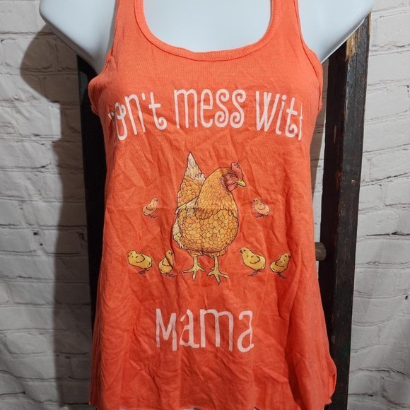 Don't Mess with Mama - Chickens Racerback Tank Top Farm life Country XS - Picture 1 of 4